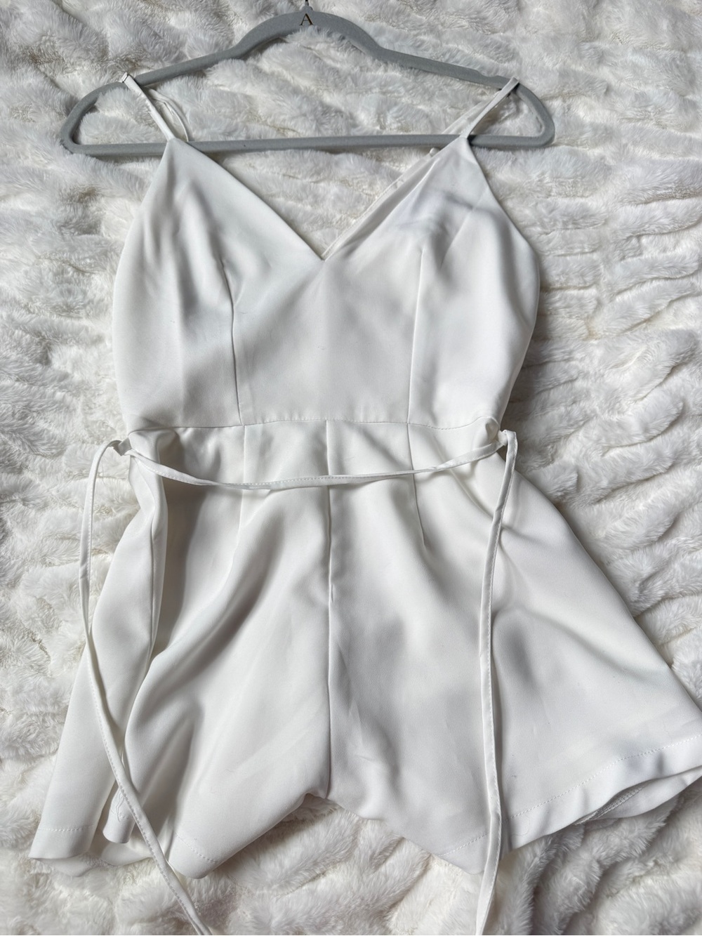 Oh Polly White Spaghetti Strap Romper